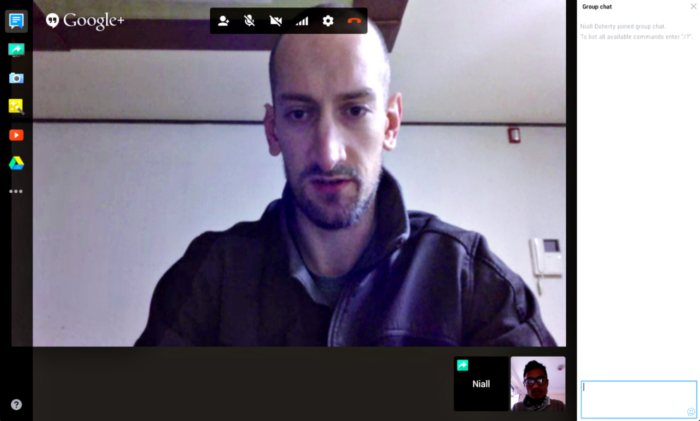 Niall Doherty on Google Hangout with Manish Suwal Enwil