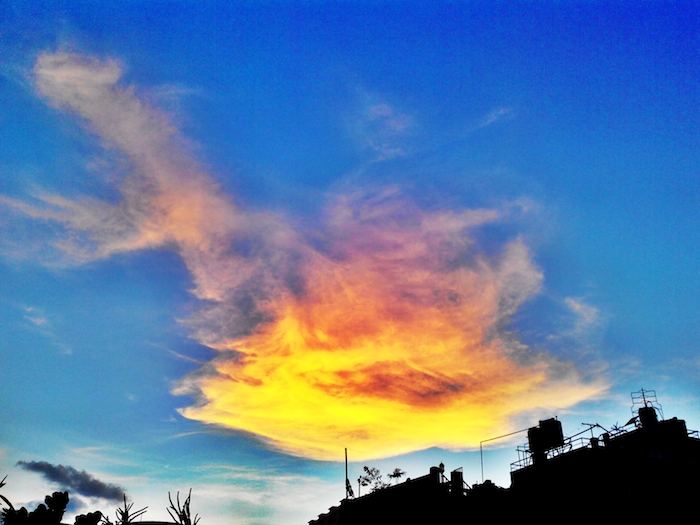 Orange Cloud in the Sky Above Buddhanagar, New Baneshwor