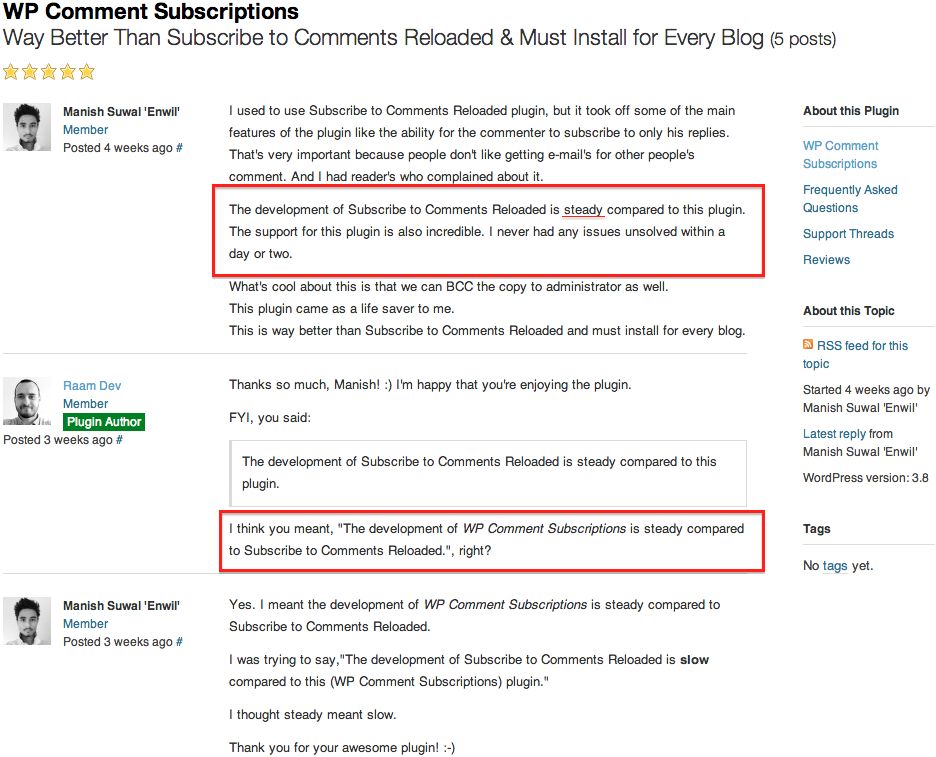 Raam Dev's WP Comment Subscriptions Plugin Review by Manish Suwal